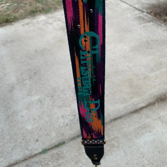 Christian Dior Embroidered Studded Canvas Black Shoulder Strap for Bag - Picture 6 of 8